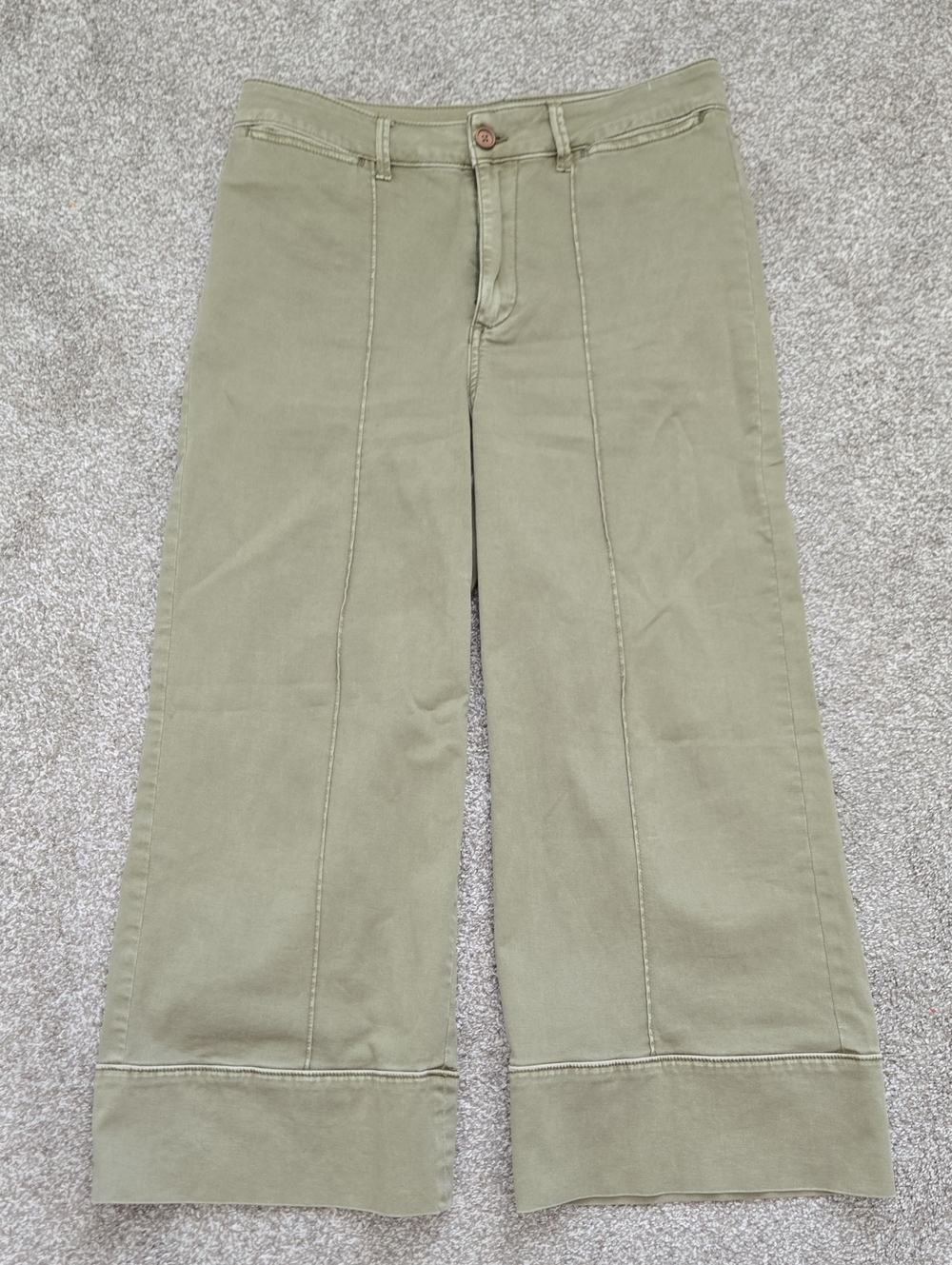 Green Wide Leg Anthropologie Chinos